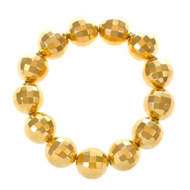 Imagem de ANGLEQUEEN Pulseira de bola de discoteca prateada dourada faísca roupas femininas dos anos 70 para festa discoteca, dança, acessórios de Natal, Halloween, bijuterias, 7.5, Liga metálica, Sem Pedra