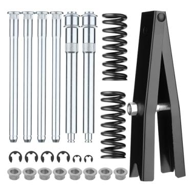 Imagem de ISINFLASH O kit de reparo de pino e bucha de dobradiça de porta inclui mola e ferramenta para Chevy GMC C1500 C2500 C3500 K1500 K2500 K3500 Suburban Tahoe, substitui 15685040 15562609 Pinos de