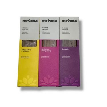 Imagem de Kit c/ 3 Incensos Nirvana Lavanda, Ylang e Olíbano e Gerânio