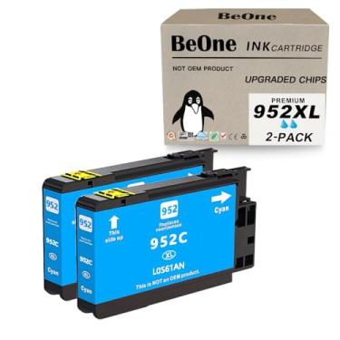 Imagem de BeOne Cartuchos de tinta compatíveis com 952 952XL para Officejet Pro 7740 8210 8710 8720 8740 8715 7720 8725 8730 8735 8745 impressora (2 ciano)