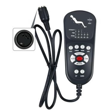 Imagem de Controle remoto de 3 pinos de substituição para cadeira reclinável elétrica, controla 1 motor de elevação para cima/baixo, 4 conjuntos de motores de vibração 1 almofada de aquecimento
