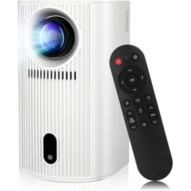 Imagem de Mini projetor, projetor de vídeo inteligente 4K, 200 lúmens ANSI, WiFi6 e Bluetooth 5.4, correção vertical automática, 1920 x 1080p, projetor portátil de cinema em casa com tela de 500 cm para