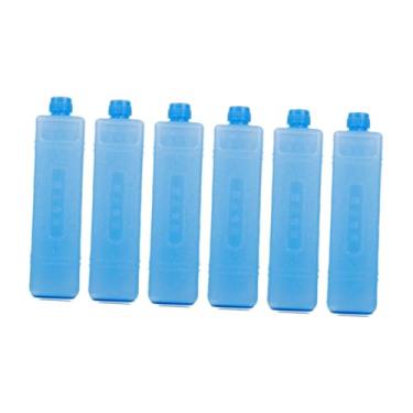 Imagem de oshhni 6 unidades de blocos de gelo reutilizáveis ​​para bolsas térmicas, blocos de gelo para viagem, pacotes de para ar condicionado, ventilador, caminhadas, 16cmx4cm