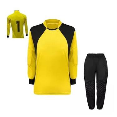 Imagem de Kit de goleiro infantil trb (camisa + calça), Amarelo, 8 ANOS ( M )