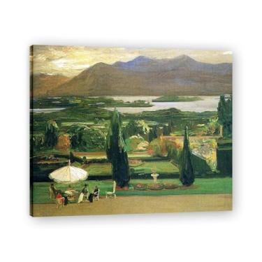 Imagem de Kite Balloons John Lavery Iconic Realist Portrait & War Scene Canvas Art – Decoração de parede irlandesa atemporal para casa 39,98 x 48 cm Un Framed