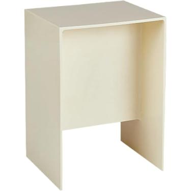 Imagem de Mesas Laterais Para Sala De Estar Quadradas Acrílico Multiuso Para Sala De Estar Apartamento Escritórios Decoração, White