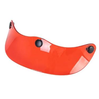 Imagem de Generic Capa de viseira de capacete universal com 3 encaixes, fácil de instalar, proteção solar de substituição, protetor solar para capacetes 3/4, Vermelho Transparente