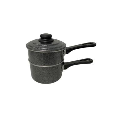 Imagem de Cuscuzeiro Vaporeira para uma porção em alumínio na cor cinza craqueado.