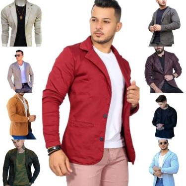 Imagem de Blazer Masculino Slim Fit Skinny Esporte Fino Sarja com Elastano super