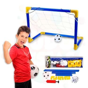 Imagem de Kit Futebol Gol Mini Trave com Rede + Bola Infantil WELLKIDS
