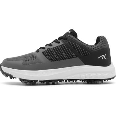 Imagem de DARIBOM Sapatos De Golfe Masculinos Com Suporte Arco Em Malha Respirável E Pontas, Tamanho 7,5-12 (Cinza, 42)