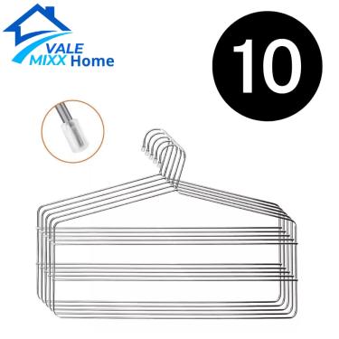 Imagem de Kit Cabide Calça Triplo Aço Cromado Metal Calceiro Adulto