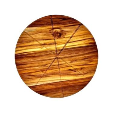 Imagem de Bandeja Para Servir Pizza De 45 Cm De Madeira Teca - Le Requena