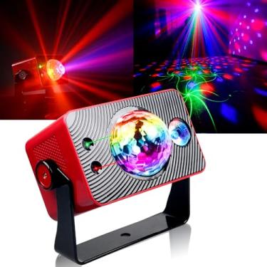 Imagem de Rechargeable Party Lights, Disco Light, DJ Strobe Stage Lights LED Projector, Sound Activated with Remote Control for Parties Birthday Wedding Karaoke KTV Bar Home Halloween Decorations