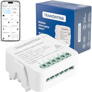 Imagem de Tramontina Módulo Automação Inteligente Smart Wi-Fi Interruptor 2 Canais - Compatível com Alexa