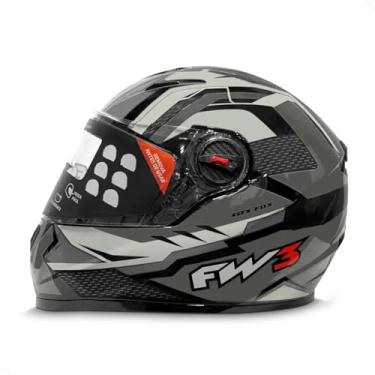 Imagem de Capacete Fechado Fw3 Gtx Fox Masculino Feminino + Narigueira - GRAFITE - 58