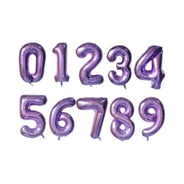 Imagem de Balões De Aniversário Grandes De Folha De 32 Polegadas Com Hélio Númer