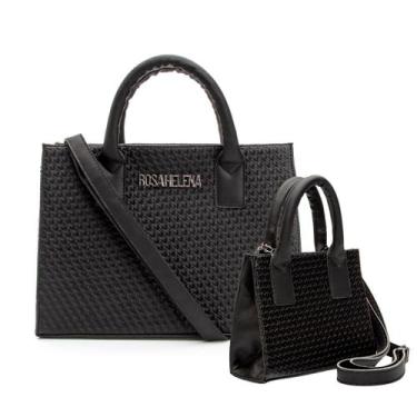 Imagem de Kit 2 Bolsas Feminina Rosa London Transversal Helena Lateral - Fenny L