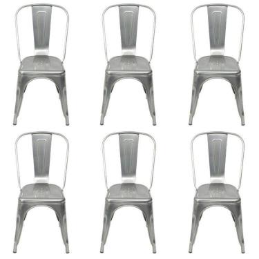 Imagem de Kit 6 Cadeiras Titan em Aço com Pintura Epóxi Prata