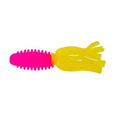 Imagem de Big Bite Baits Tubo de laje de 4,4 cm/rosa/amarelo (pacote com 100)