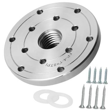 Imagem de simhoa Placa frontal de torno de madeira, furos de montagem de parafuso de rosca de eixo de aço de liga com mandril de parafuso, acessórios de placa frontal, 4 Inch