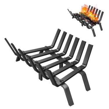 Imagem de SOFRON Grade de lareira, suporte de lenha de aço durável para queima eficiente, 43 cm