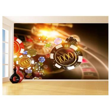 Imagem de Papel De Parede Salão De Jogos Cassino Fichas 3,5M Jcs128