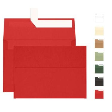 Imagem de Envelopes Goefun A7 Red, pacote com 100 selos Self Seal, 13x18cm, 120g