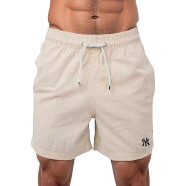 Imagem de Short Mauricinho Bermuda Linho Casual Premium Cós Com Cordão Ajustavel