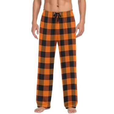 Imagem de Calças de pijama Ollabaky Thanksgiving Lumber Jack Plaid para homens
