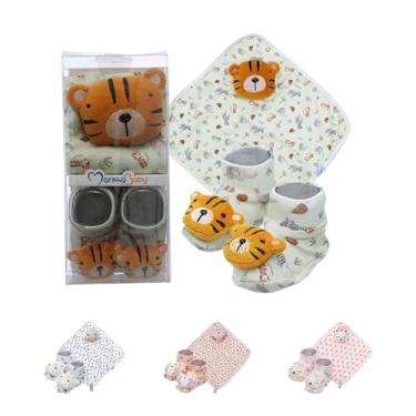 Imagem de Kit Presente Enxoval Bebê Naninha E Pantufa Bichinho Enxoval (TIKO)