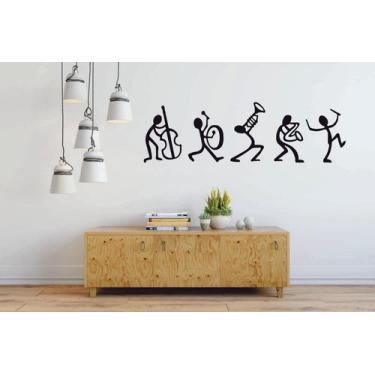 Imagem de Adesivo Decorativo Banda Musicos Alegria Notas Musicais - V3 Shop