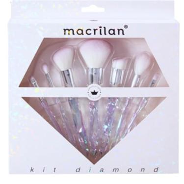 Imagem de Kit Diamond com 7 pincéis profissionais para maquiagem - ED003, Macrilan
