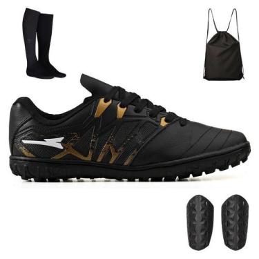 Imagem de Kit Chuteira Adulta Society + Mochila + Meião e Caneleira - Light, Pre