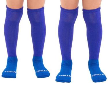 Imagem de Kit 2 Pares Meião Futebol Infantil e Juvenil Cores Sortidas - Apollo, 