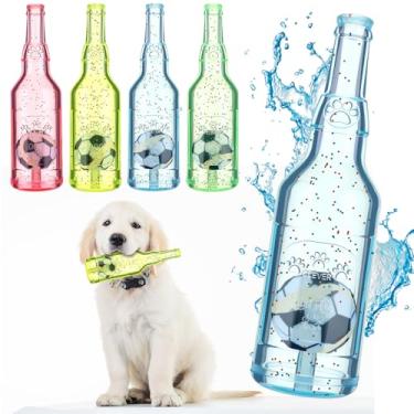 Imagem de Soulchen Brinquedo de brinquedo para cães com bola interna interativa para treinamento de busca, brinquedo de borracha flutuante para mastigar para dentição, garrafa durável para cães pequenos, médios