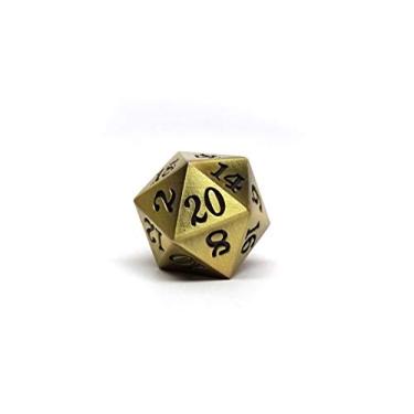 Imagem de Metal D20 dado único - Design de metal lendário com fonte exclusiva (bronze lendário)