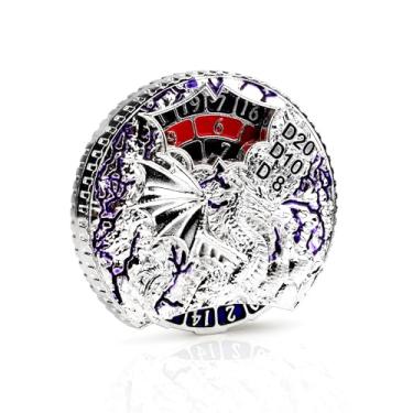 Imagem de HTSHO Dragon Spinner Dice, Roulette Dice Spinner for Dungeons and Dragons, D&D, Role Playing Games (Silver)