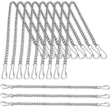 Imagem de Binxus 12 correntes de pendurar de aço inoxidável prata 304 de 50 cm com ganchos para plantas, correntes decorativas para decoração de arte de janela, alimentador de pássaros, jardim ao ar livre (12)