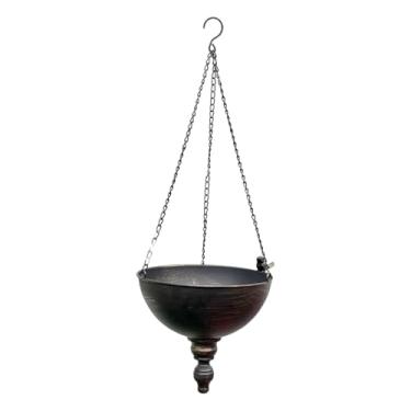 Imagem de ShengQuanHao Cesto de Plantas Suspenso Vintage, Ideal para Casa, Jardim Ou Como Ideia de Artesanato "faça Você Mesmo", Vaso de Flores Decorativo para Amb, Bronze, Tamanho real