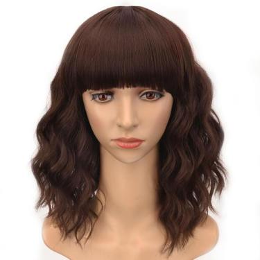 Imagem de Peruca AISI HAIR Castanho Chocolate Sintética Ondulada Curly Bob