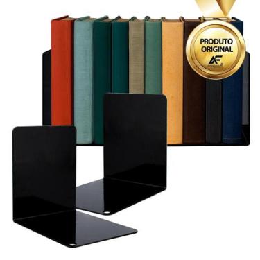 Imagem de Kit 2 Aparador Biblioteca Organizador De Livro Revista Preto - AferMix