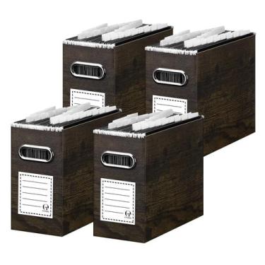 Imagem de Organizador de arquivos Oterri, tamanho carta, marrom, grão de madeira