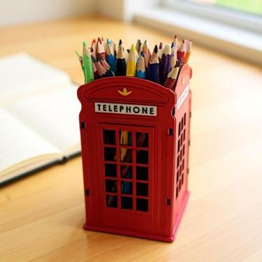 Imagem de Porta Lápis Caneta Cabine Telefônica Londres MDF Exclusivo - Gattai