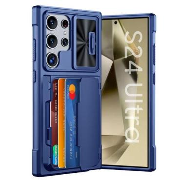 Imagem de Capa GooseBox Samsung Galaxy S24 Ultra de 6,8", carteira azul