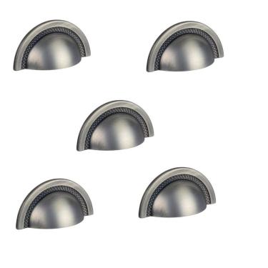 Imagem de Kit 5 Puxador Shell Zen Niquel Velho 48Mm Zp4319.889 Concha