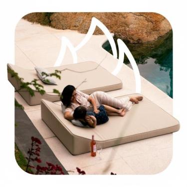 Imagem de Puff para área externa Duo Slim - Eco Flame Garden - Preto - Sofá na C