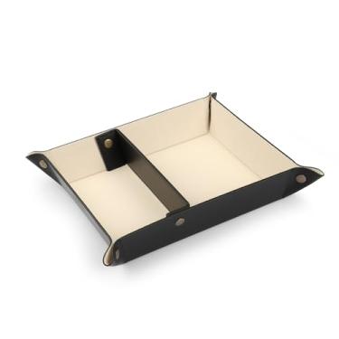Imagem de Londo Organizador de bandeja de couro – Caixa de armazenamento prática para carteiras, relógios, chaves, moedas, telefones celulares e equipamentos de escritório