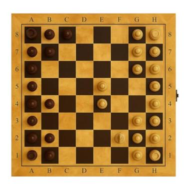 Imagem de Jogo Xadrez De Madeira 30x29 Cm Tabuleiro Dobrável Peças De Madeira Com Jogo De Gamão E Dama