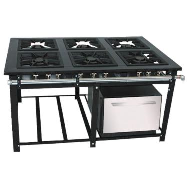 Imagem de Fogão Industrial Venâncio 6 Bocas 3 Duplas A Gás Natural Baixa Pressão Com Forno M6fd3-gn